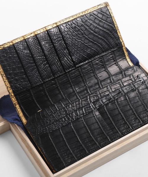 クロコダイルレザー 長財布 金箔 KAZARIHAKU 日本製 無双（財布
