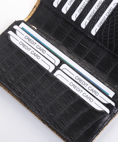 クロコダイルレザー 長財布 金箔 KAZARIHAKU 日本製 無双（財布