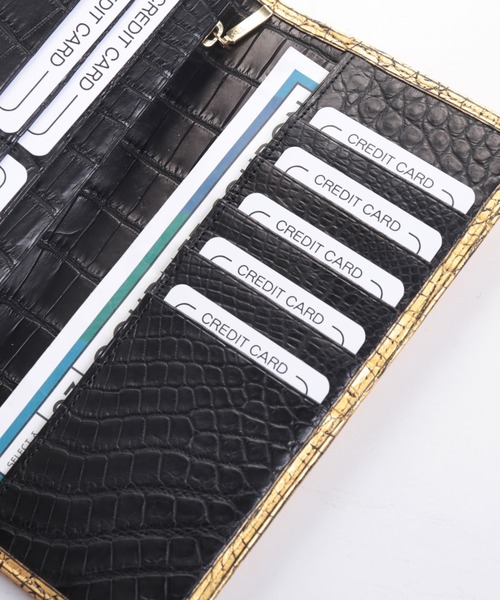 クロコダイルレザー 長財布 金箔 KAZARIHAKU 日本製 無双（財布