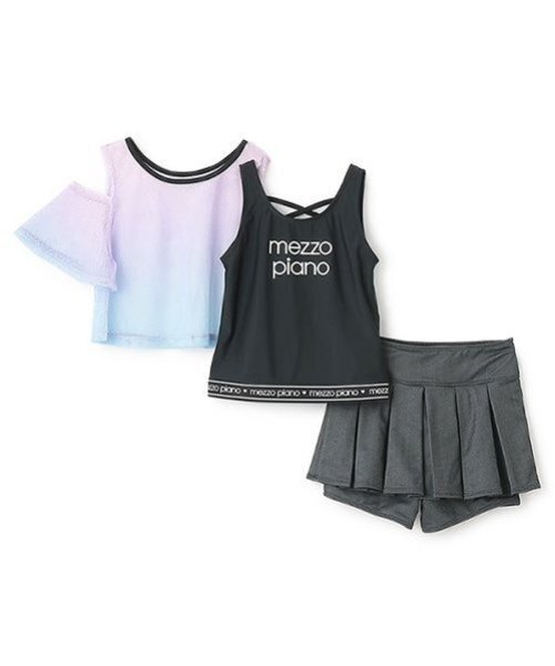 【新品】メゾピアノ（160）水着セットアップ３点オマケ付き mezzo piano（メゾピアノ）の「【SWIM】スイムウェア 3点セット（水着