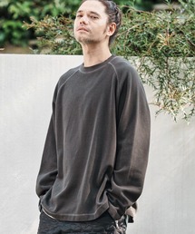 mlt5284- Pigment Waffle Raglan Sleeve Cut sew カットソー