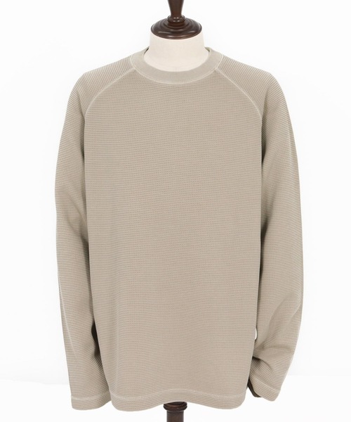 CAMBIO(カンビオ)の「mlt5284- Pigment Waffle Raglan Sleeve Cut sew カットソー(Tシャツ/カットソー・メンズ・ブラック/グレイッシュベージュ/ワイン・S/M/L)」の18枚目の写真