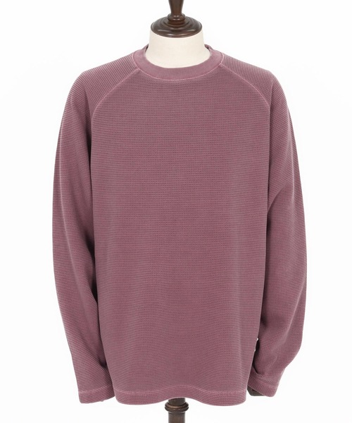 CAMBIO(カンビオ)の「mlt5284- Pigment Waffle Raglan Sleeve Cut sew カットソー(Tシャツ/カットソー・メンズ・ブラック/グレイッシュベージュ/ワイン・S/M/L)」の19枚目の写真