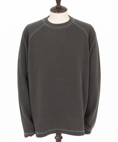 CAMBIO(カンビオ)の「mlt5284- Pigment Waffle Raglan Sleeve Cut sew カットソー(Tシャツ/カットソー・メンズ・ブラック/グレイッシュベージュ/ワイン・S/M/L)」の20枚目の写真