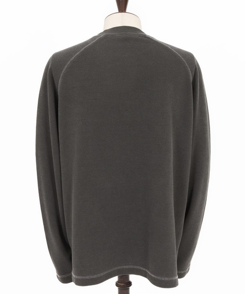 CAMBIO(カンビオ)の「mlt5284- Pigment Waffle Raglan Sleeve Cut sew カットソー(Tシャツ/カットソー・メンズ・ブラック/グレイッシュベージュ/ワイン・S/M/L)」の21枚目の写真