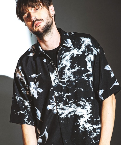 【NO ID.】Half Zip Changing Big Shirt / ハーフ ジップ チェンジング ビッグ シャツ
