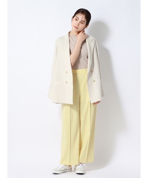 SUIT SQUARE(スーツスクエア)の「ココチよ タックワイドパンツ ウォッシャブル ストレッチ 無地(その他パンツ・レディース・カーキ系/ブルー系/イエロー系・38(9号)/36(7号)/40(11号))」の3枚目の写真