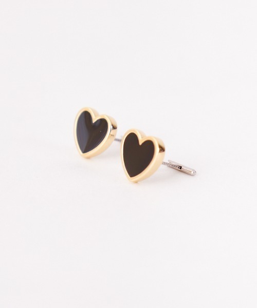 BAQLESS＞Amity Black Heart ピアス（ピアス（両耳用