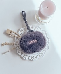 【美品】　レッキスファー　チャーム　マーブルモカ レッキスラビット ファー がま口 小銭入れ 小物入れ 財布