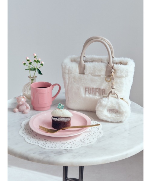 FURFUR（ファーファー）の「【限定カラー】エコファートートミニチャーム（チャーム・レディース・チャコールグレー/ブラック/ライトブルー/ピンク/アイボリー・F）」の8枚目の写真