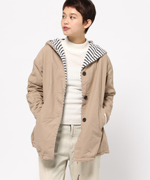 PUAL CE CIN | 裏地パイル ボーダーフードジャケット(その他アウター)