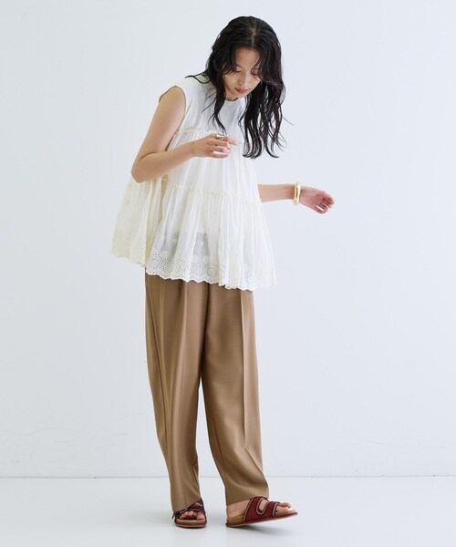 GALLEST（ギャレスト）の「ピグメントダイノースリーブカットソー（Tシャツ/カットソー・レディース・ナチュラル/チャコールグレー/グリーン系・38）」の12枚目の写真