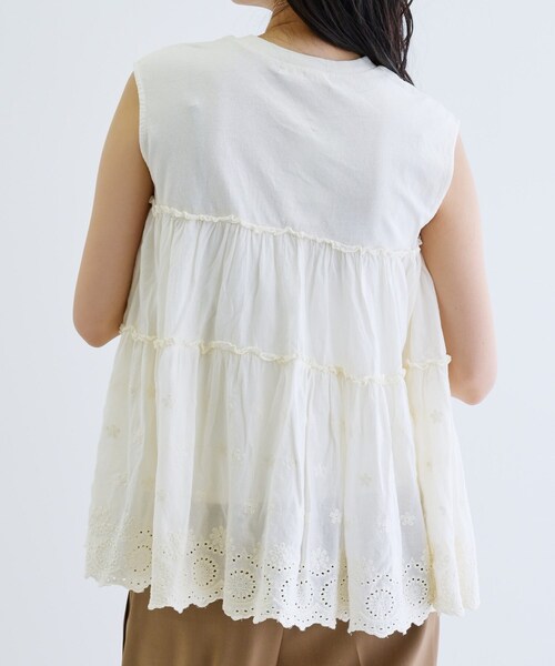 GALLEST（ギャレスト）の「ピグメントダイノースリーブカットソー（Tシャツ/カットソー・レディース・ナチュラル/チャコールグレー/グリーン系・38）」の17枚目の写真