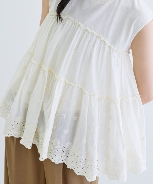 GALLEST（ギャレスト）の「ピグメントダイノースリーブカットソー（Tシャツ/カットソー・レディース・ナチュラル/チャコールグレー/グリーン系・38）」の18枚目の写真