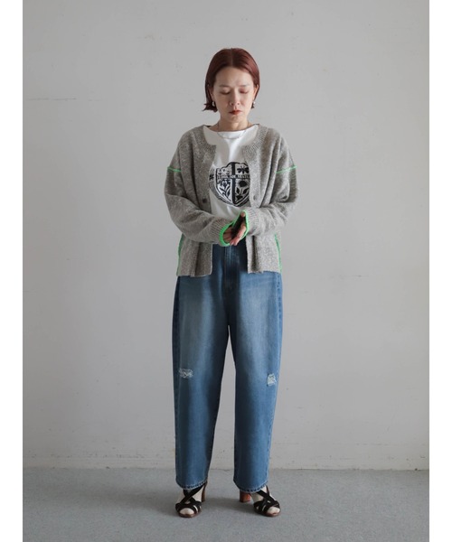 捻り杢スラブ 配色ラインボレロ | NOMBRE IMPAIR