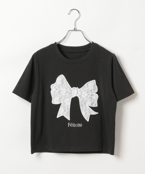 3.3 Field Trip (3.3フィールドトリップ)の「3.3 Field Trip/リボンレースデザインT(Tシャツ/カットソー・レディース・ネイビー/ブラック/ホワイト・FREE)」の10枚目の写真