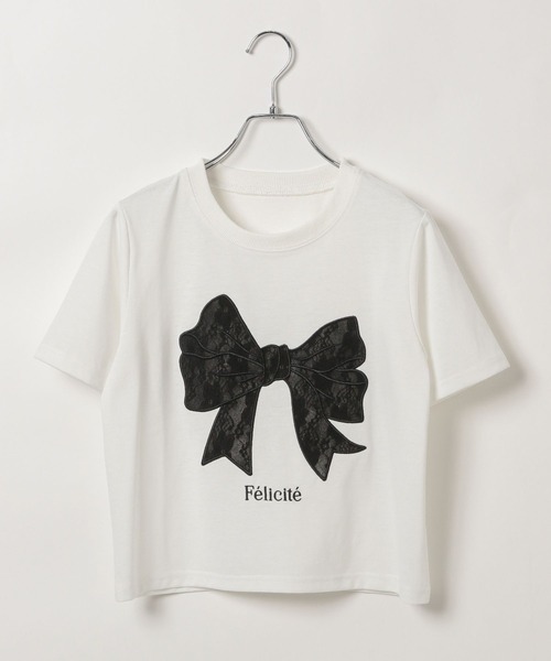 3.3 Field Trip (3.3フィールドトリップ)の「3.3 Field Trip/リボンレースデザインT(Tシャツ/カットソー・レディース・ネイビー/ブラック/ホワイト・FREE)」の11枚目の写真