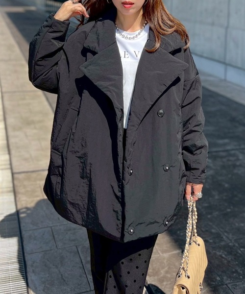 Emma Taylor（エマテイラー）の「3wayパファーテーラードジャケット（テーラードジャケット・レディース・ブラック/ベージュ・FREE）」の4枚目の写真