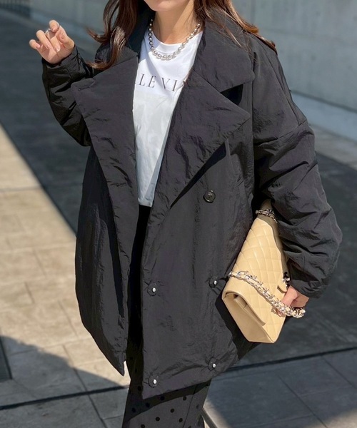 Emma Taylor（エマテイラー）の「3wayパファーテーラードジャケット（テーラードジャケット・レディース・ブラック/ベージュ・FREE）」の5枚目の写真