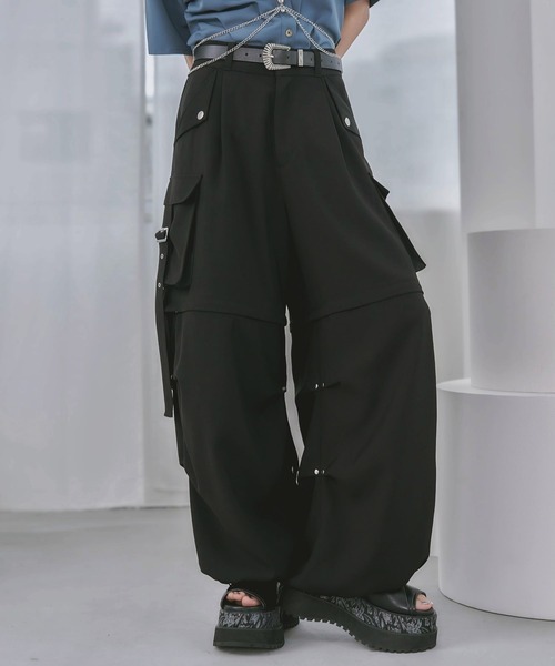 HARE カーゴパンツ バーガンディ HARE｜2WAYトロミワイドカーゴパンツ | Rakuten Fashion(楽天