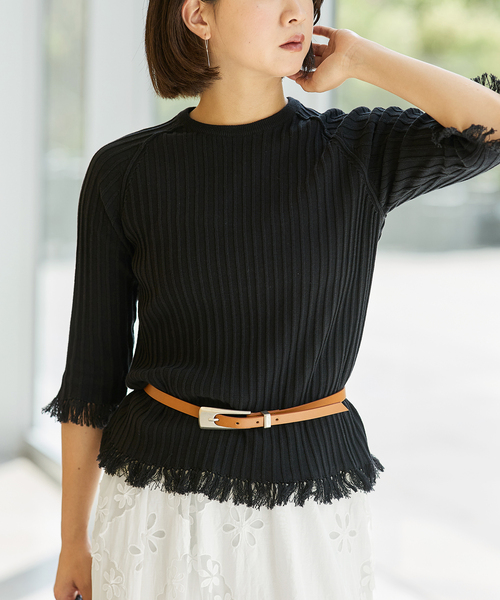ニット セーター IENA LA BOUCLE フリンジニットプルオーバー レディース IENA LA BOUCLE フリンジニットプルオーバー（ニット/セーター