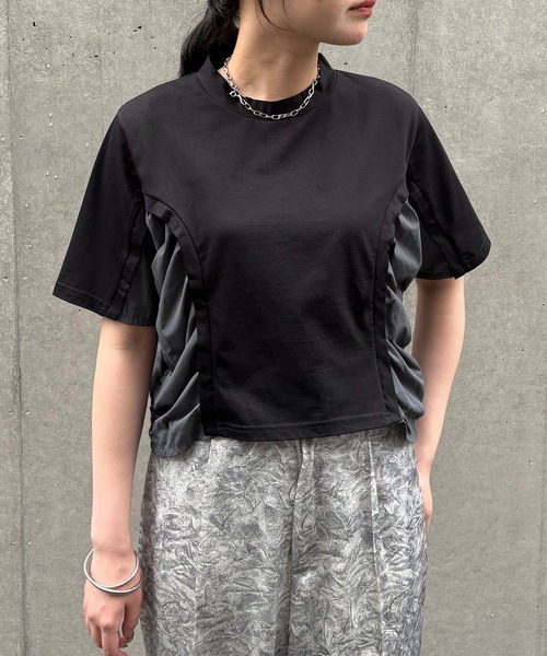 トップス sort & l'ange セール】【&g'aime】サイドギャザーデザイントップス Side