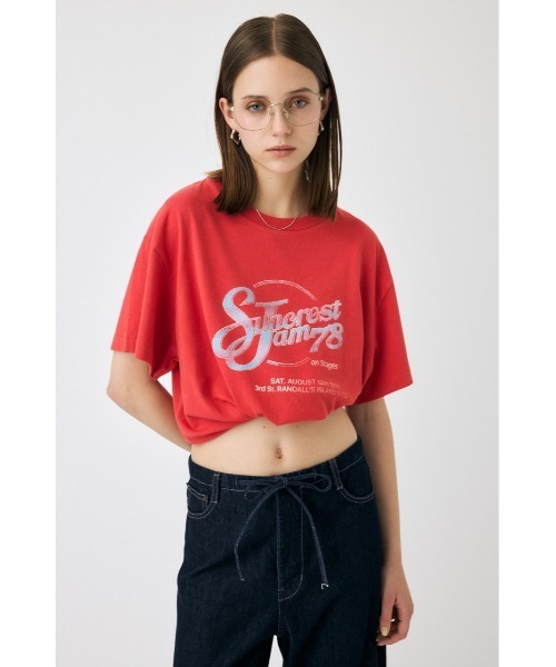 MOUSSY(マウジー)の「SUNCREST JAM Tシャツ(Tシャツ/カットソー・レディース・ホワイト/ライトブラック/レッド・FREE)」の6枚目の写真