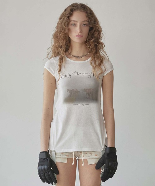 SCULPTOR（スカルプター）の「Ranch Lingerie Tee（Tシャツ/カットソー・レディース・ホワイト/ライトブルー・LARGE/MEDIUM/SMALL）」の13枚目の写真