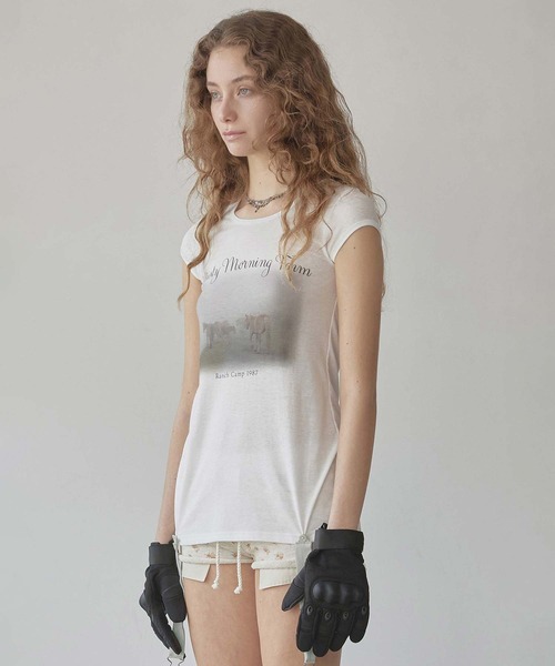 SCULPTOR（スカルプター）の「Ranch Lingerie Tee（Tシャツ/カットソー・レディース・ホワイト/ライトブルー・LARGE/MEDIUM/SMALL）」の14枚目の写真