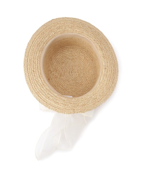 GRANDEDGE（グランドエッジ）の「カンカン帽オーガンジーリボン（ハット・レディース・アイボリー系2/ブラック系2・99）」の6枚目の写真