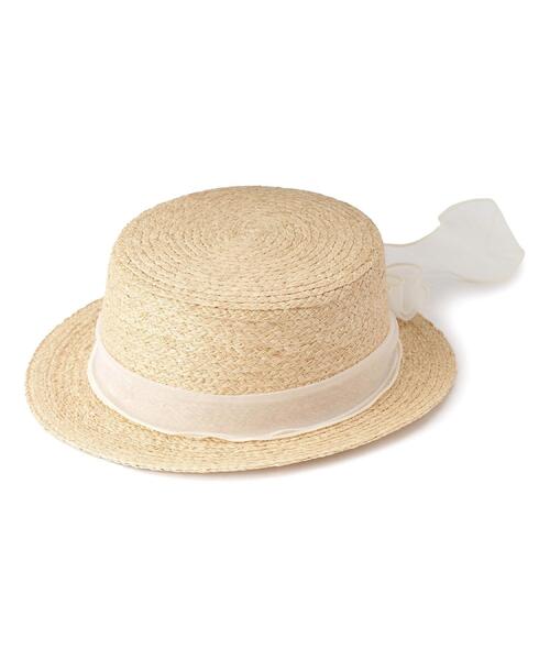 GRANDEDGE（グランドエッジ）の「カンカン帽オーガンジーリボン（ハット・レディース・アイボリー系2/ブラック系2・99）」の9枚目の写真