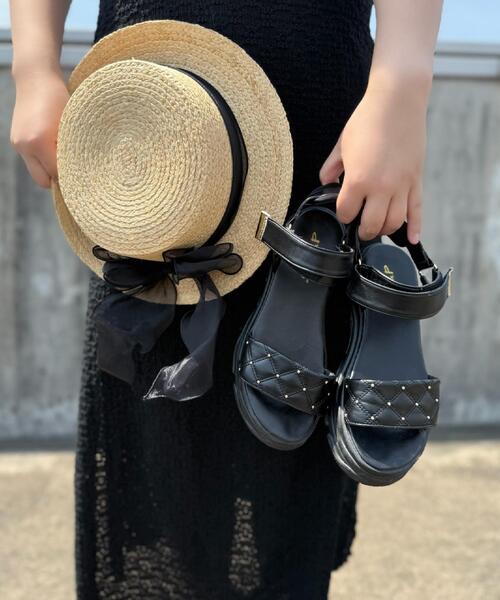 GRANDEDGE（グランドエッジ）の「カンカン帽オーガンジーリボン（ハット・レディース・アイボリー系2/ブラック系2・99）」の13枚目の写真