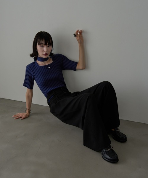 tシャツ 「NARROW STYLE/WEB・一部店舗限定」ボウタイリブニットT(HARE) レディース HARE（ハレ）の「【NARROW STYLE/WEB・一部店舗限定】ボウタイ