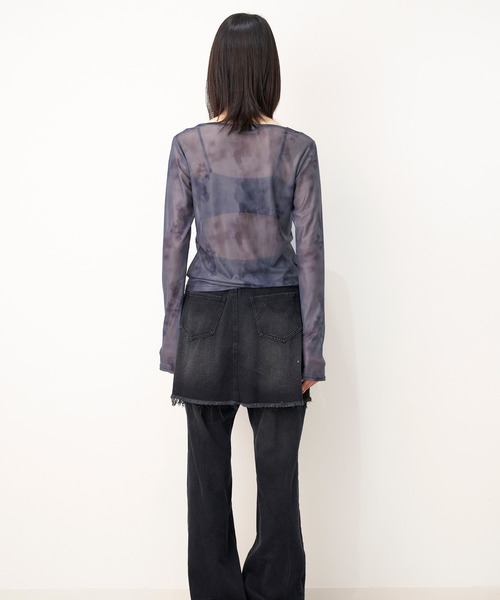Nora Lily elle(ノラリリーエル)の「【Nora Lily】「elle」Tie dyeing sheer Top【2】(Tシャツ/カットソー・レディース・グレー系その他/ベージュ系その他/ブラック系その他・FREE)」の16枚目の写真