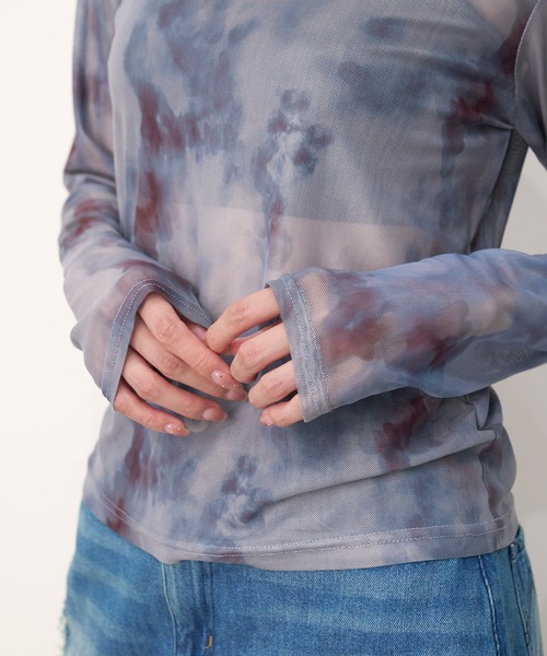 tシャツ 「Nora Lily」「elle」Tie dyeing sheer Top「2」 レディース セール】【Nora Lily】「elle」Tie dyeing sheer Top【2】（T