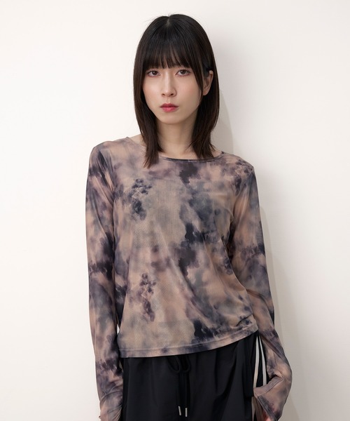 tシャツ 「Nora Lily」「elle」Tie dyeing sheer Top「2」 レディース セール】【Nora Lily】「elle」Tie dyeing sheer Top【2】（T