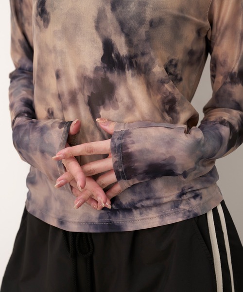 セール】【Nora Lily】「elle」Tie dyeing sheer Top【2】（T