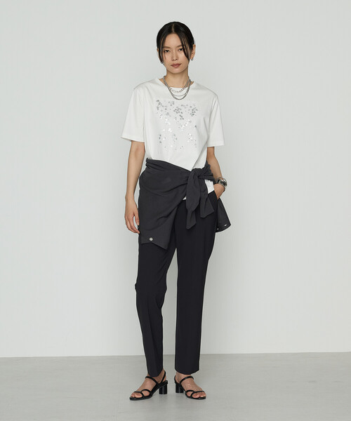 COMME CA(コムサ)の「シルキースムース Tシャツ(Tシャツ/カットソー・レディース・グレイッシュベージュ/ブラック/ホワイト・9号/11号)」の7枚目の写真