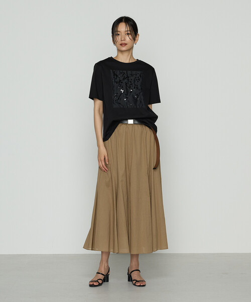 COMME CA(コムサ)の「シルキースムース Tシャツ(Tシャツ/カットソー・レディース・グレイッシュベージュ/ブラック/ホワイト・9号/11号)」の9枚目の写真