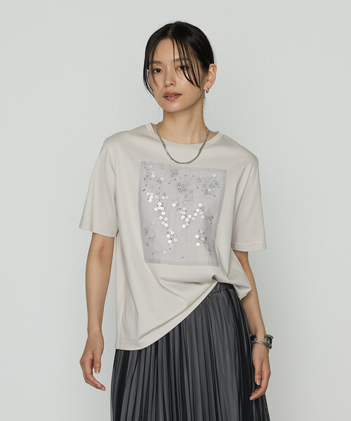 COMME CA(コムサ)の「シルキースムース Tシャツ(Tシャツ/カットソー・レディース・グレイッシュベージュ/ブラック/ホワイト・9号/11号)」の12枚目の写真