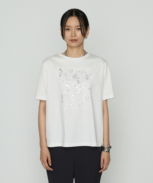 COMME CA(コムサ)の「シルキースムース Tシャツ(Tシャツ/カットソー・レディース・グレイッシュベージュ/ブラック/ホワイト・9号/11号)」の13枚目の写真