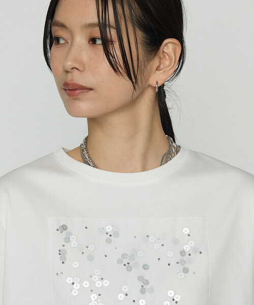 COMME CA(コムサ)の「シルキースムース Tシャツ(Tシャツ/カットソー・レディース・グレイッシュベージュ/ブラック/ホワイト・9号/11号)」の16枚目の写真