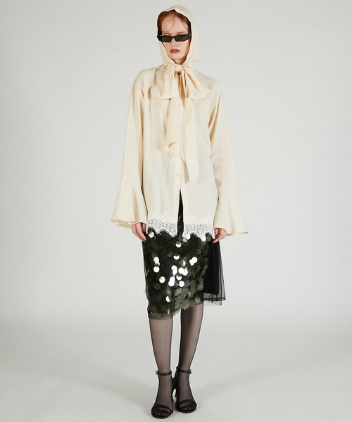 PRANK PROJECT（プランクプロジェクト）の「ボウタイシャツ / Bow tie shirt（シャツ/ブラウス・レディース・ホワイト/ブルー/ブラック・FREE）」の5枚目の写真