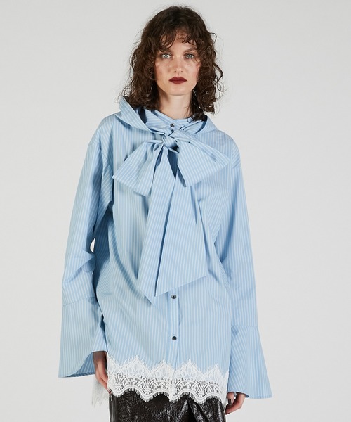 PRANK PROJECT（プランクプロジェクト）の「ボウタイシャツ / Bow tie shirt（シャツ/ブラウス・レディース・ホワイト/ブルー/ブラック・FREE）」の19枚目の写真