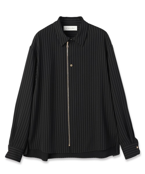 美品】CULLNI ストライプ ブルゾン　クルニ 22SS サイズ1 ブラック CULLNI クルニ ストライプブルゾン ジャケット メンズ ブラック