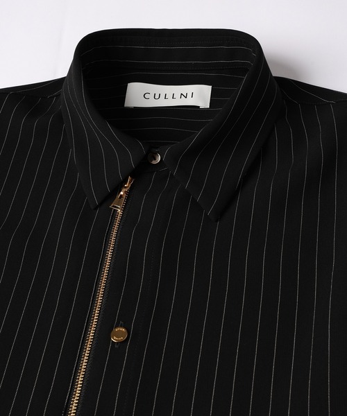 CULLNI クルニ デザインシャツ ブラック 黒 長袖シャツ ショート丈 CULLNI｜クルニのシャツ/ブラウス（ブラック/黒色系）通販