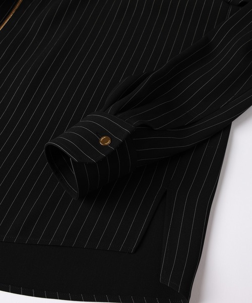 Stripe Double Cloth Zip Up Shirt（シャツ/ブラウス）｜CULLNI