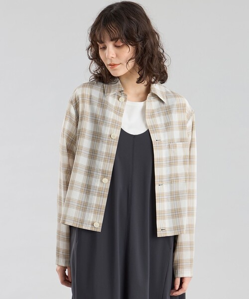 MACKINTOSH PHILOSOPHY（ﾏｯｷﾝﾄｯｼｭ ﾌｨﾛｿﾌｨｰ）の「GREY LABEL シアーチェックHARLTON（シャツ/ブラウス・レディース・ブルー系その他7/ベージュ系その他4・2/6）」の2枚目の写真