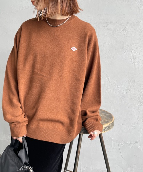 DANTON クルーネックプルオーバー 40 ニット DANTON/ダントン] ワンポイントクルーネック プルオーバーニット