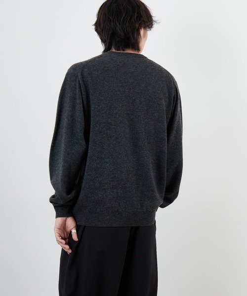 DANTON/ダントン] ワンポイントロゴ クルーネックプルオーバーニット